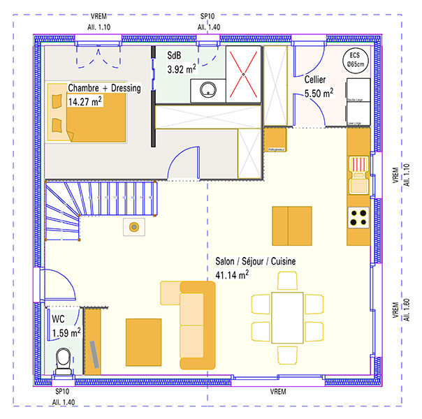 Maison bois Arboré 3 chambres